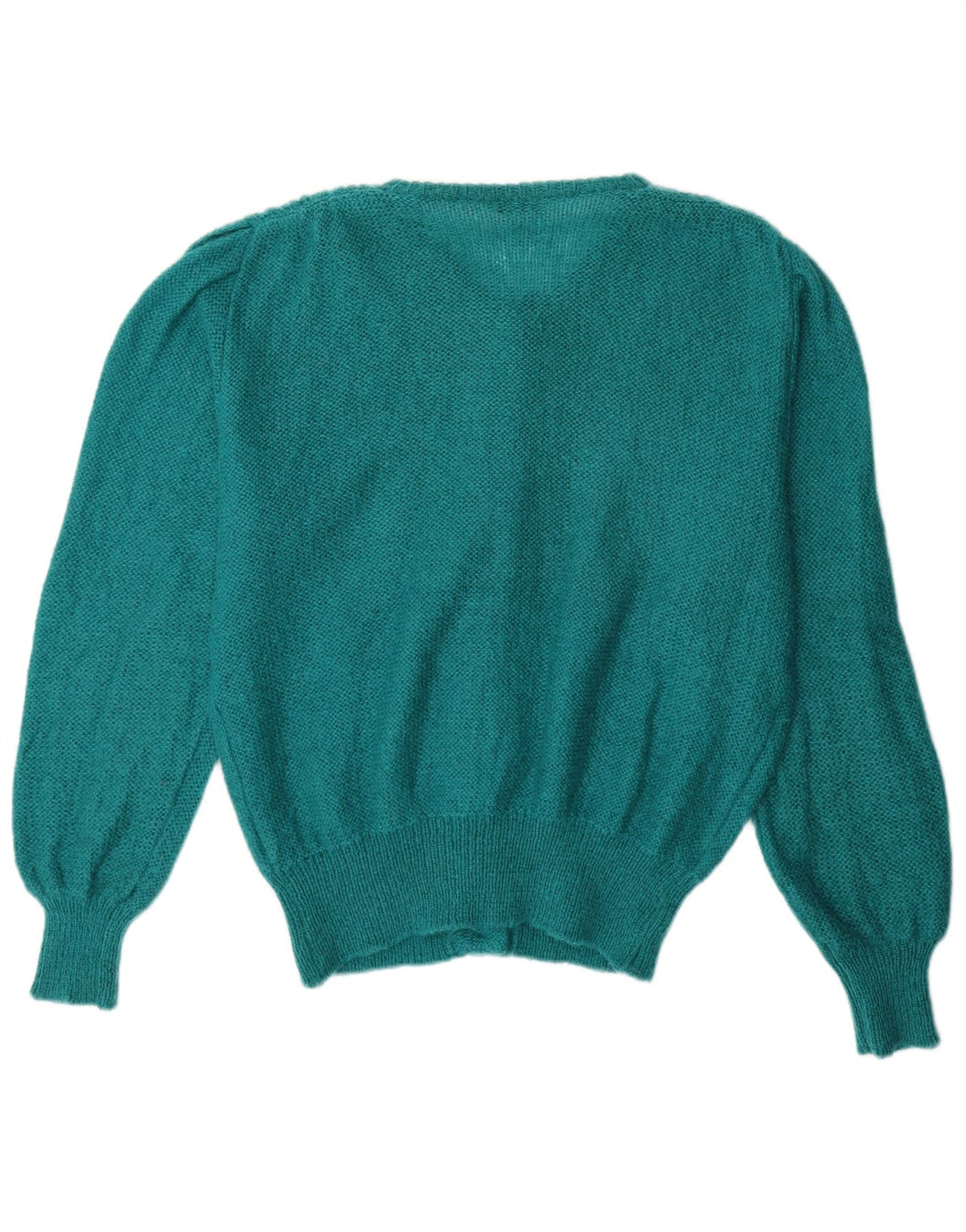 VINTAGE Mujer Cardigan Suéter Reino Unido 14 Mohair Verde Grande