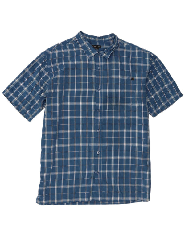 O'Neill Camisa de manga corta para hombre Rayón a cuadros azul grande