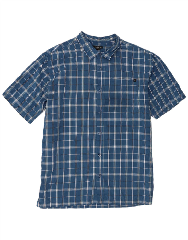 O'Neill Camisa de manga corta para hombre Rayón a cuadros azul grande