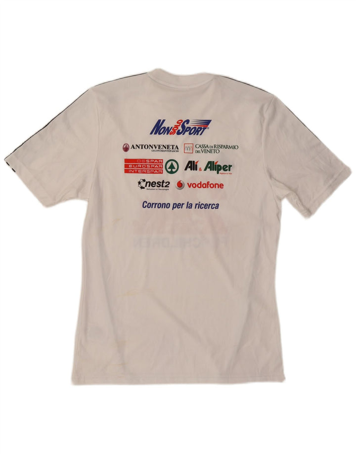 ADIDAS Mens Climalite Graphic Camiseta Top Pequeño Poliéster Blanco