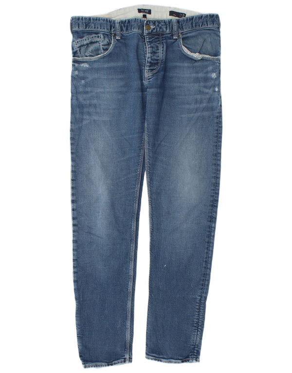 Armani Jeans ajustados desgastados para hombre W34 L34 Algodón azul