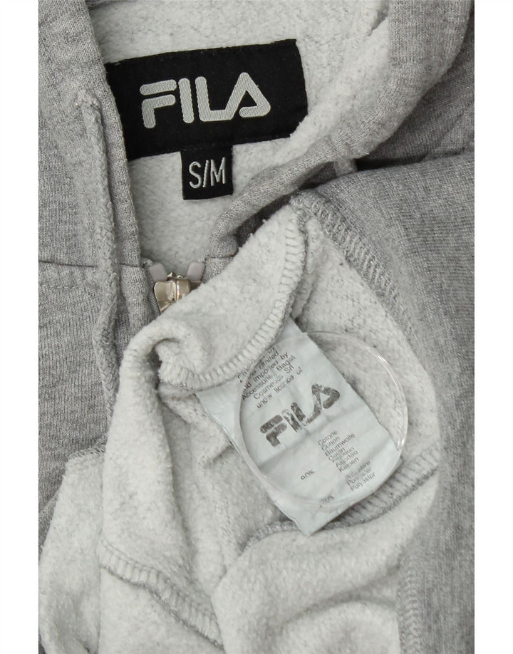 Fila Suéter con capucha y cremallera extragrande para mujer, talla pequeña, algodón gris, Reino Unido 10