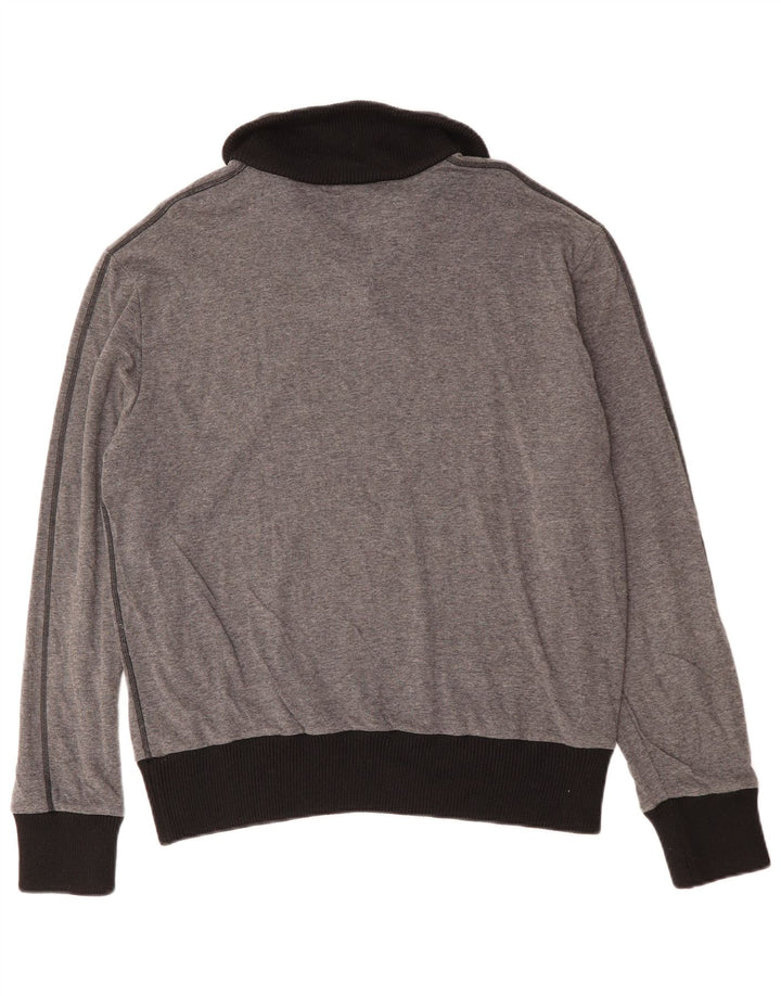 FRANCO ZICHE Sudadera con cuello y cremallera para hombre, jersey grande, gris, color block