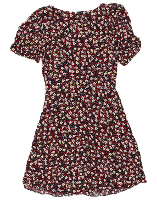 Zara Vestido camisero para mujer UK 6 XS Poliéster floral multicolor