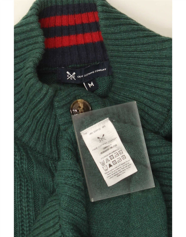 Crew Clothing - Jersey con cuello y botones para hombre, nailon verde medio