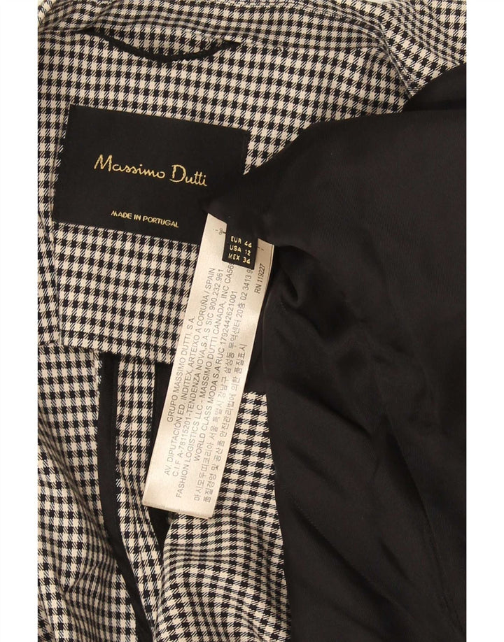 Massimo Dutti Chaqueta Blazer De 2 Botones Mujer EU 44 XL Pata De Gallo Negra