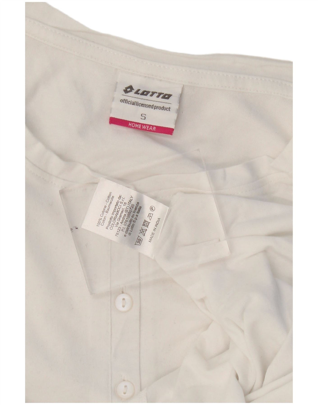 Lotto Top Mujer Manga Larga UK 10 Small Algodón Blanco