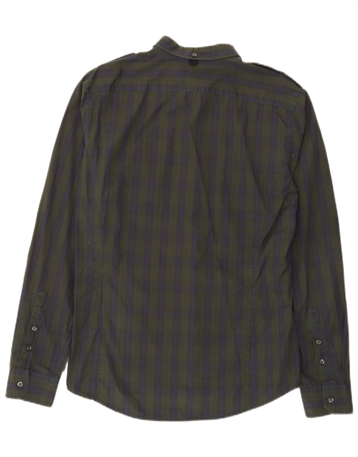 Camisa Militar Gas Hombre XL Algodón Cuadros Multicolor
