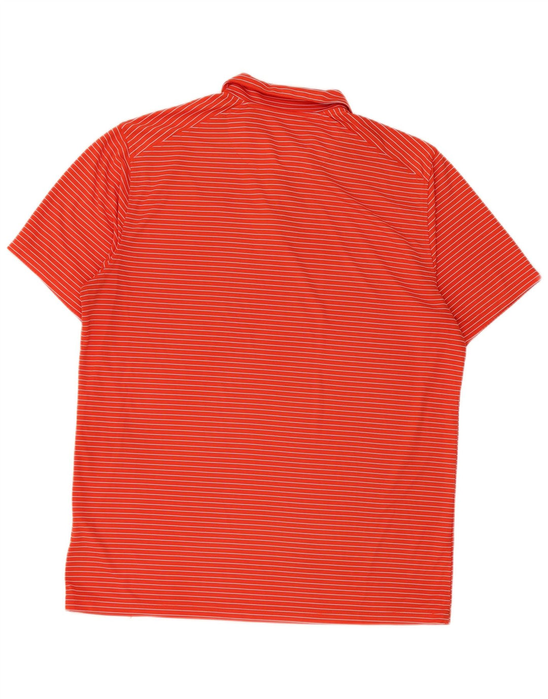 Nike Polo Dri Fit para hombre, poliéster a rayas naranja grande