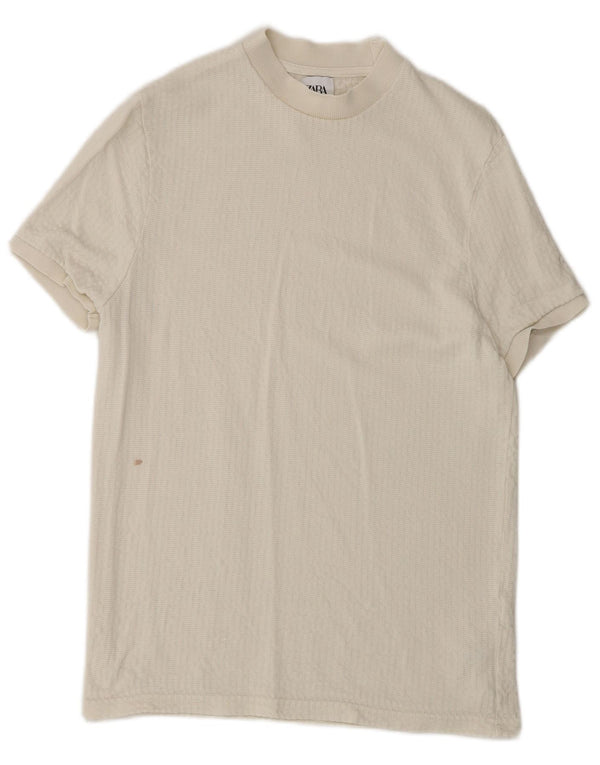 Zara Hombre Camiseta Top Small Lyocell Blanco