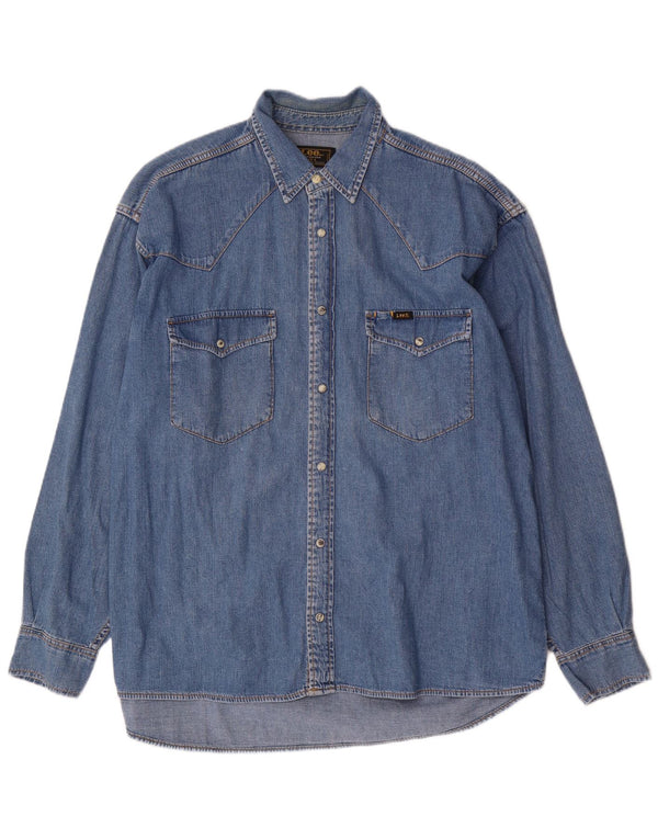 Lee Camisa Vaquera Para Hombre Algodón Azul Grande
