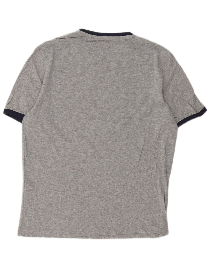 Kappa Hombre Camiseta Gráfica Top Algodón Moteado Gris Medio