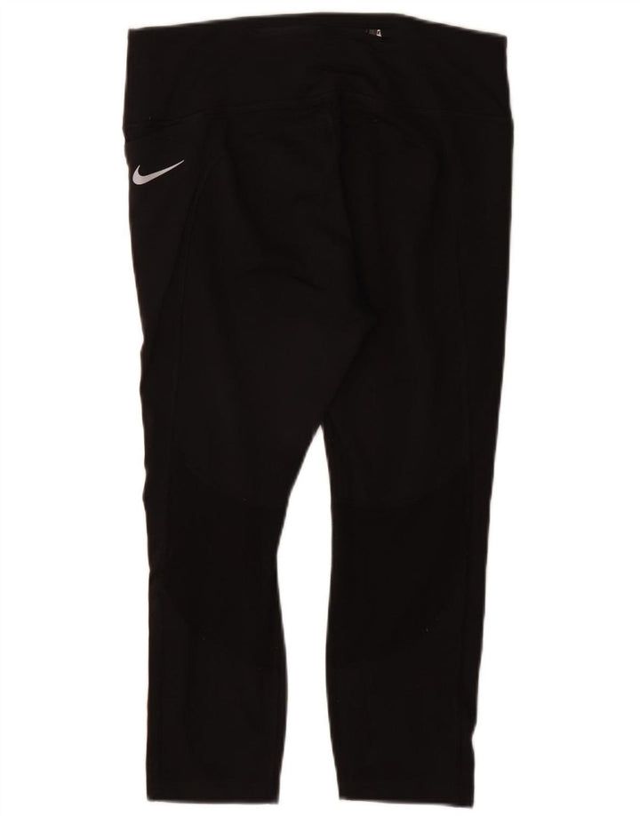 NIKE Leggings Capri Dri Fit para Mujer UK 44 Grande Poliéster Negro