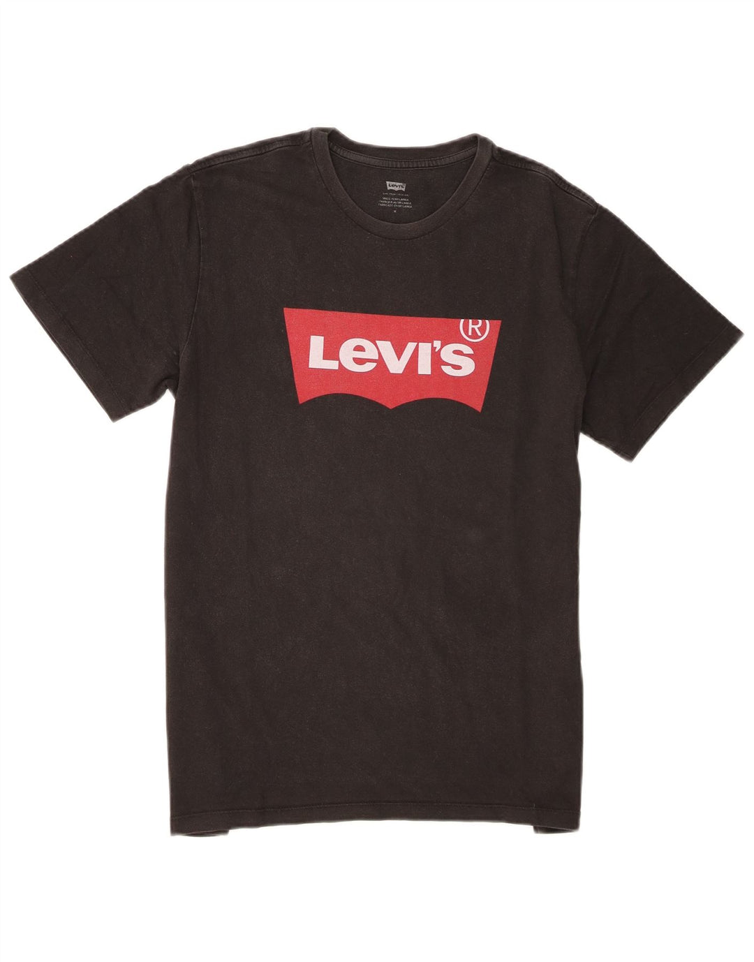 Levi's Camiseta gráfica para hombre Top Medium Black Cotton