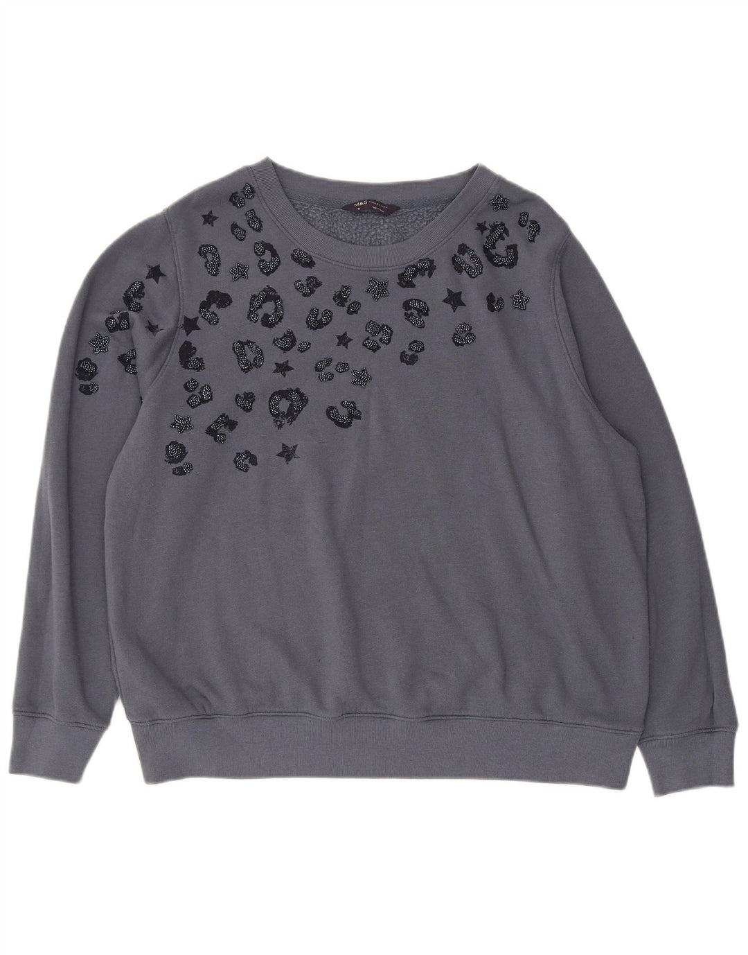 Marks & Spencer - Sudadera con estampado abstracto para mujer, talla 40, XL, color gris