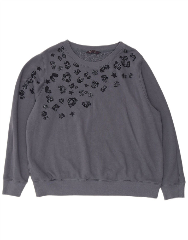 Marks & Spencer - Sudadera con estampado abstracto para mujer, talla 40, XL, color gris