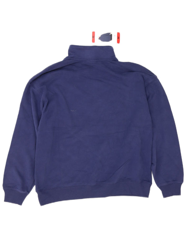 Champion Sudadera con cuello con cremallera para hombre, jersey de algodón azul marino mediano