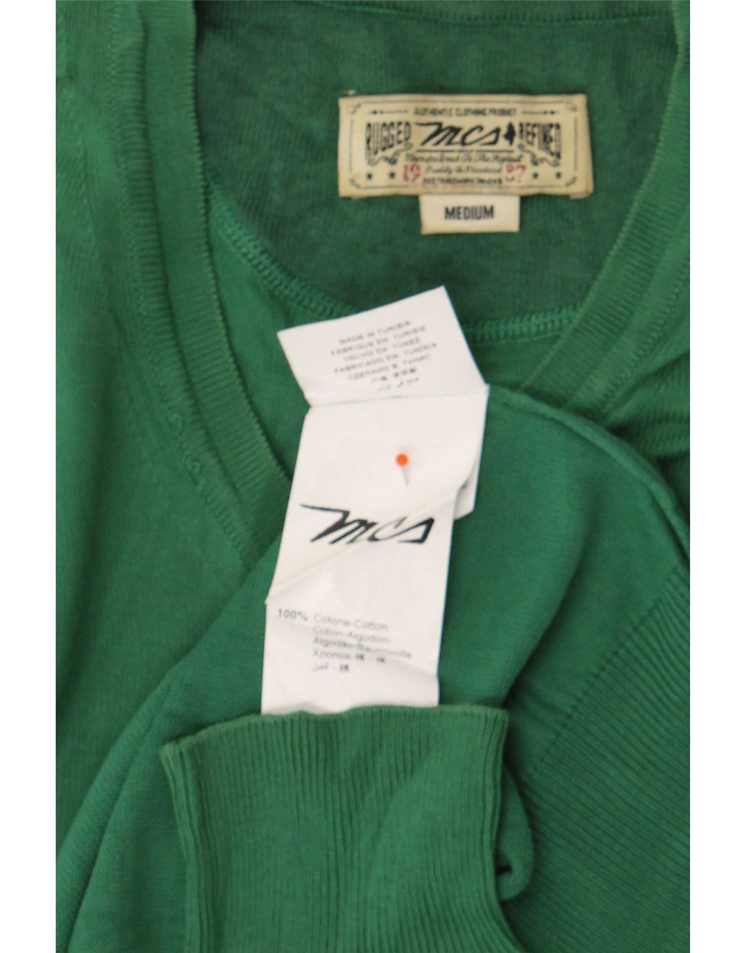 Marlboro Classics - Jersey con cuello en V para hombre, color verde medio, algodón