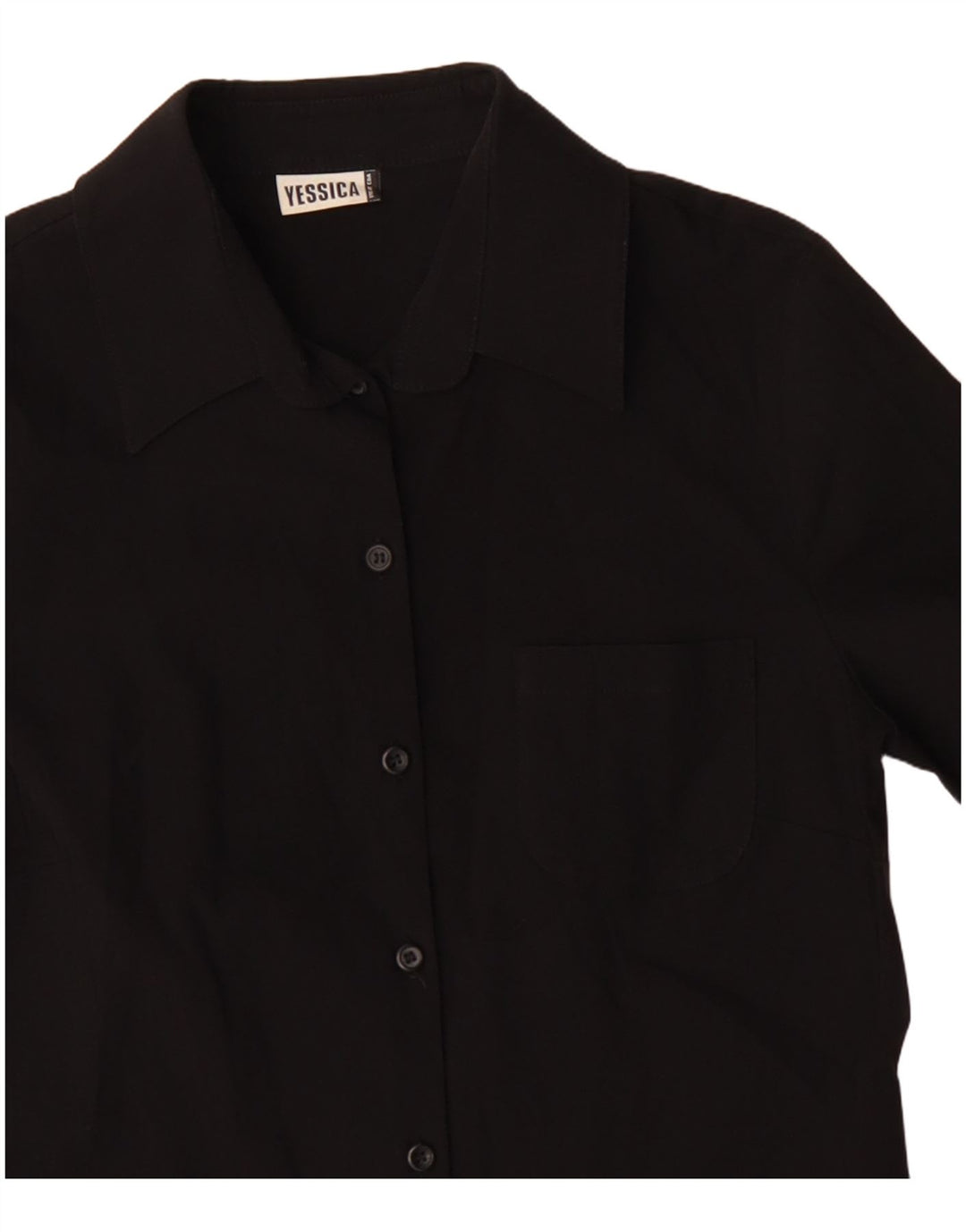 YESSICA Blusa camisera de manga 3/4 para mujer EU 38 Viscosa negra mediana
