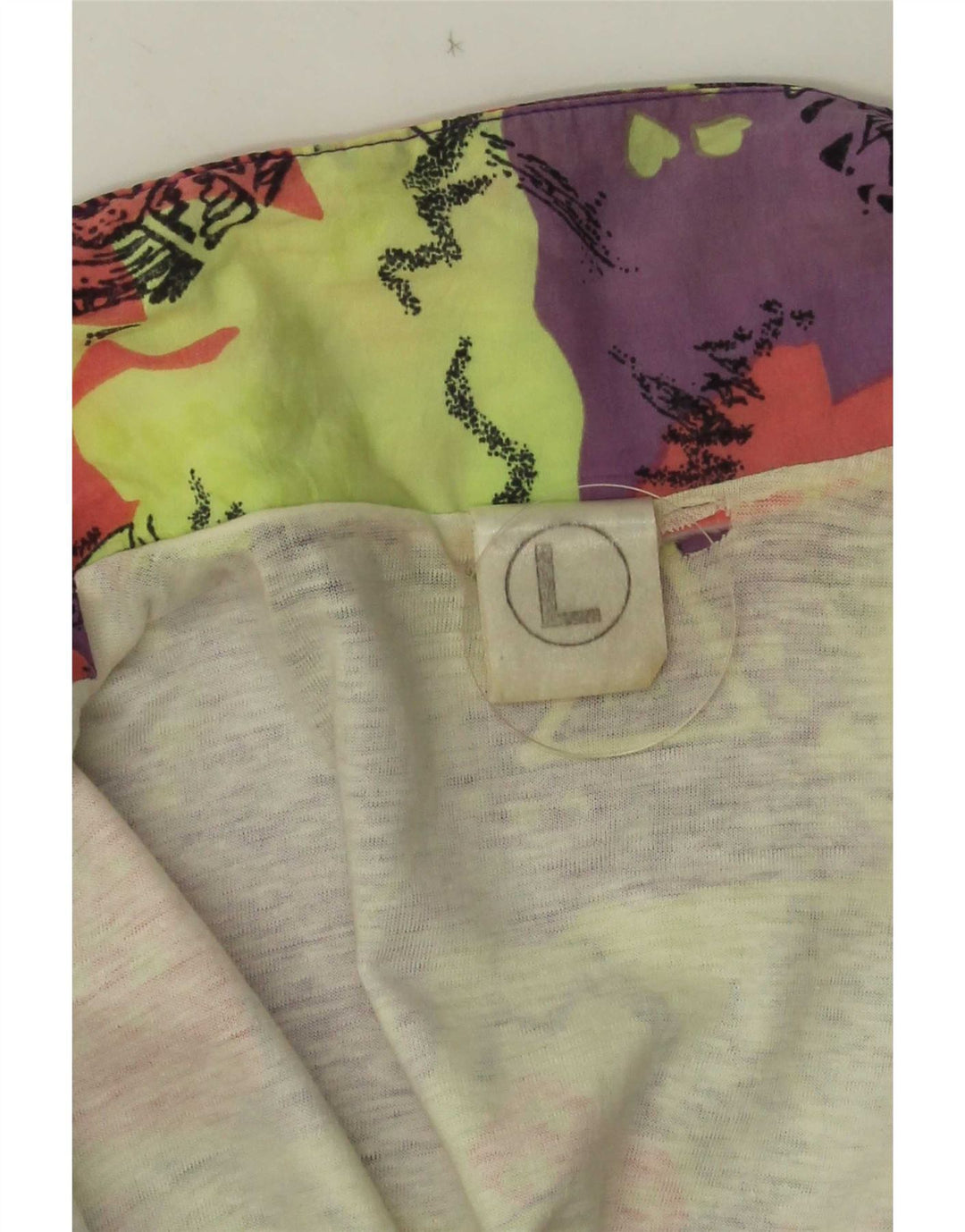Vintage mujer chándal top chaqueta Reino Unido 16 grande multicolor geométrico
