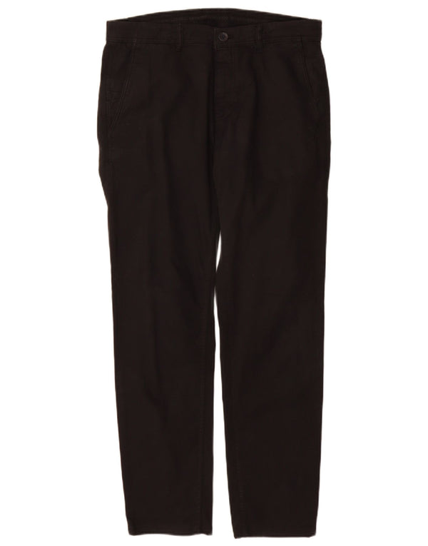 Zara Mens Slim Chino Pantalones EU 38 Small W30 L28 Algodón Negro