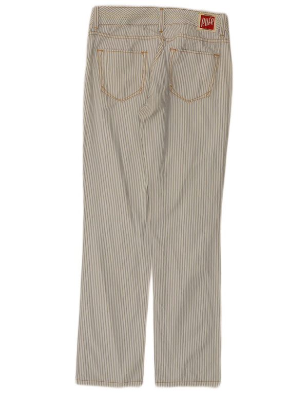 Playlife Pantalones Casuales Para Mujer IT 42 Medium W32 L29 Azul Pinstripe