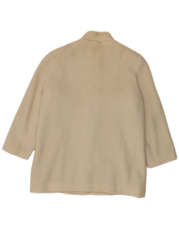 Abrigo vintage para mujer IT 44 Lana floral blanca mediana