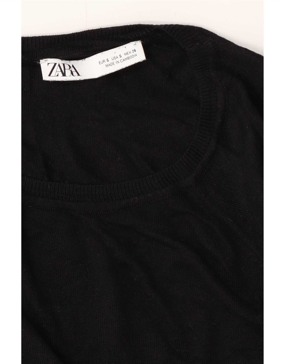 Zara - Jersey extragrande con cuello redondo para mujer, talla 10, color negro