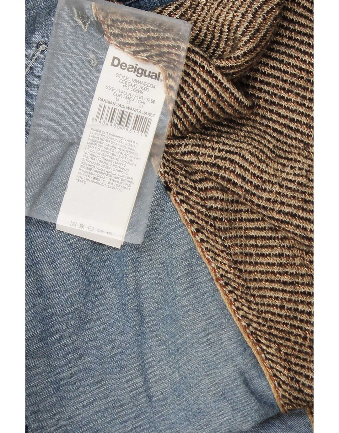 Desigual Blusa Vaquera Mujer UK 40 XL Viscosa Patchwork Multicolor