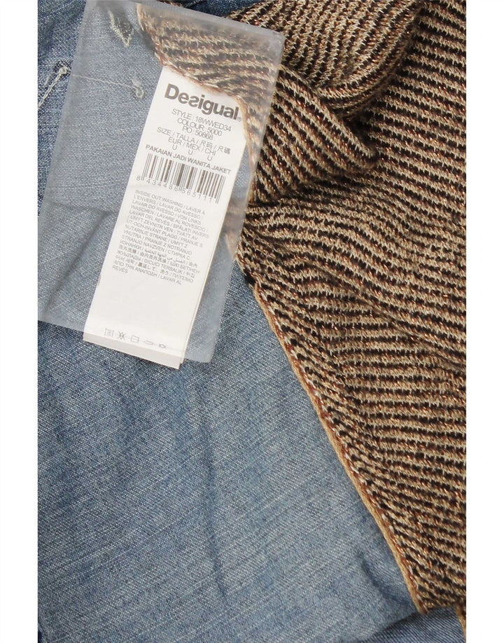 Desigual Blusa Vaquera Mujer UK 40 XL Viscosa Patchwork Multicolor