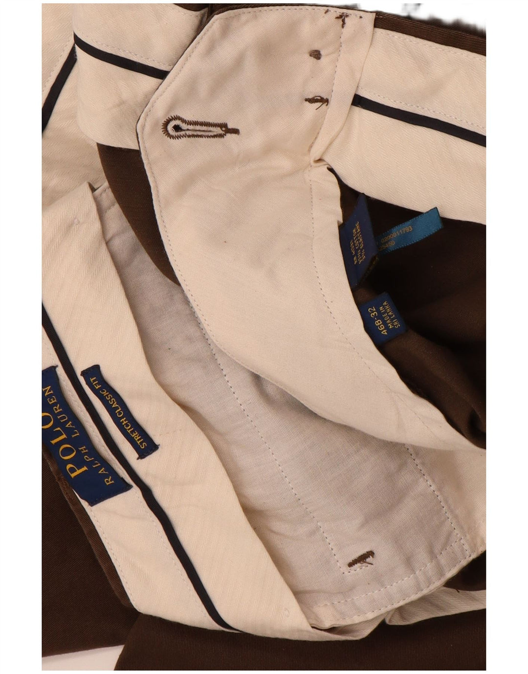 POLO RALPH LAUREN Pantalón chino recto de corte clásico para hombre W46 L32 Marrón