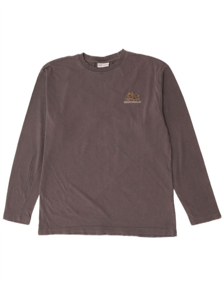 Reebok Hombre Graphic Top Manga Larga Algodón Gris Medio