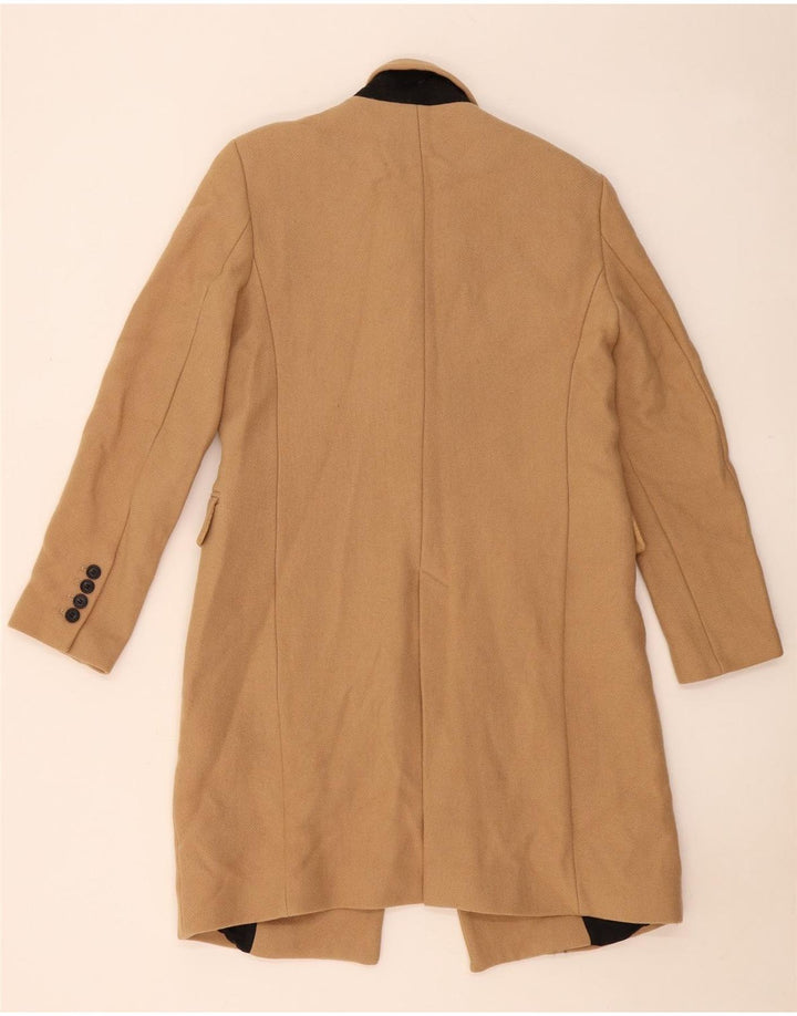 Zara Mujer Abrigo UK 42 Lana Beige Mediana