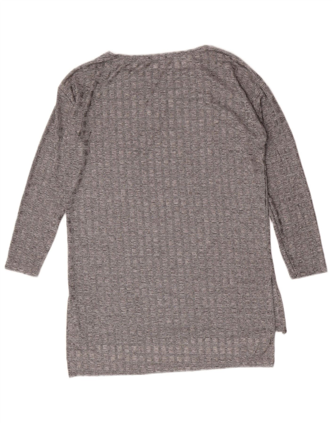 Zara Mujer Top Manga Larga UK 42 Gris Medio
