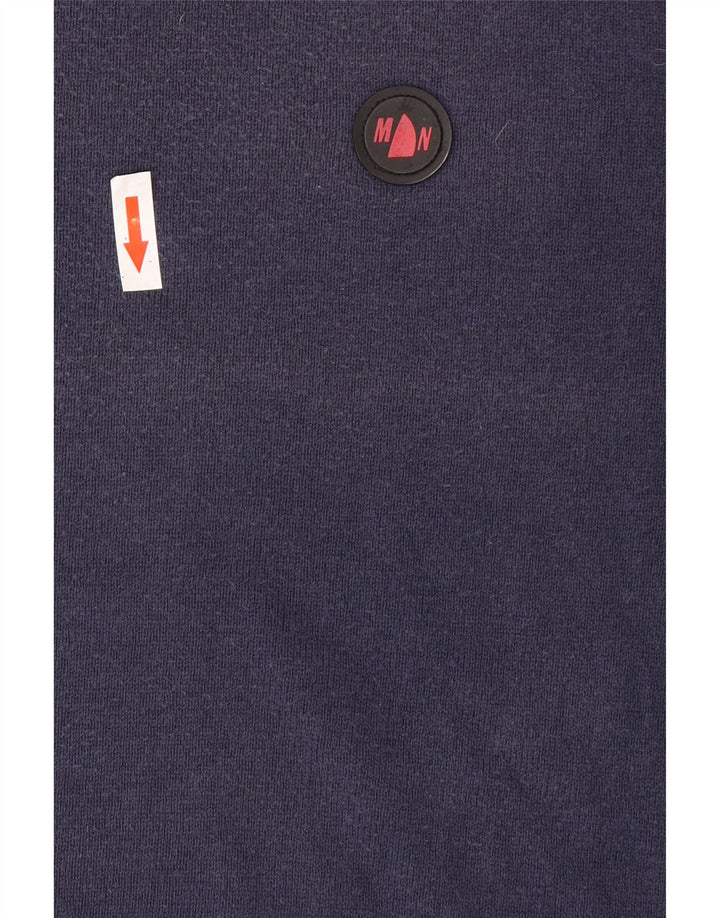 Murphy & Nye Jersey de cuello redondo para hombre, talla grande, azul marino