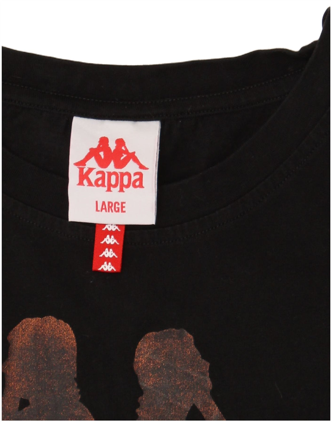 Kappa - Camiseta corta con gráfico para mujer, talla 40, color negro