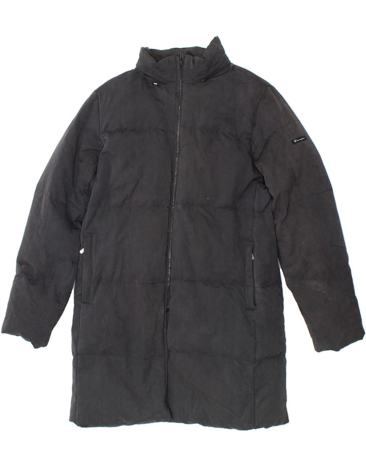 CHAMPION Womens Padded Coat UK 14 Medium Black Polyester Vintage Champion and Second-Hand Champion from Messina Hembry 