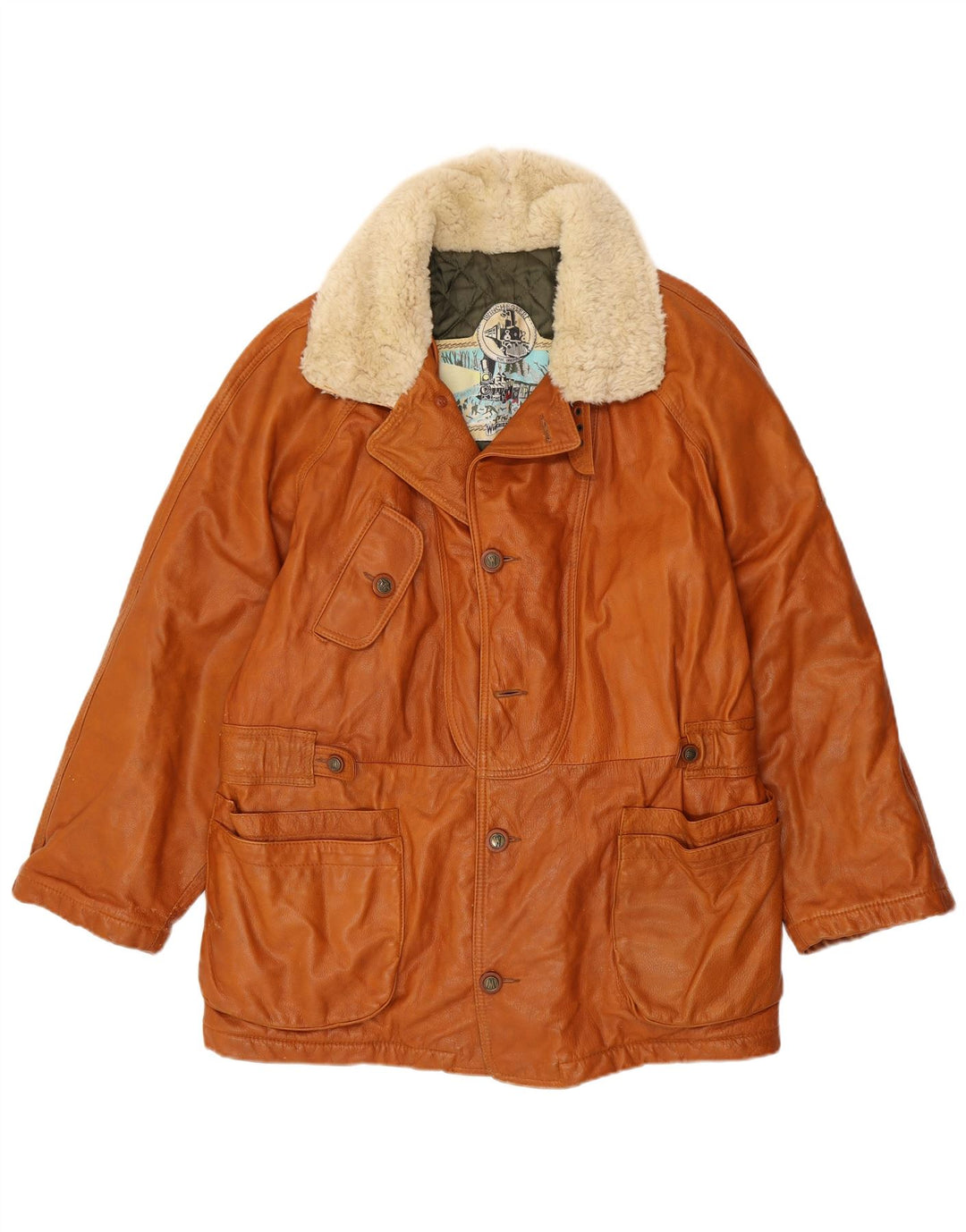 WINCHESTER Chaqueta de cuero para hombre IT 48 Cuero marrón medio