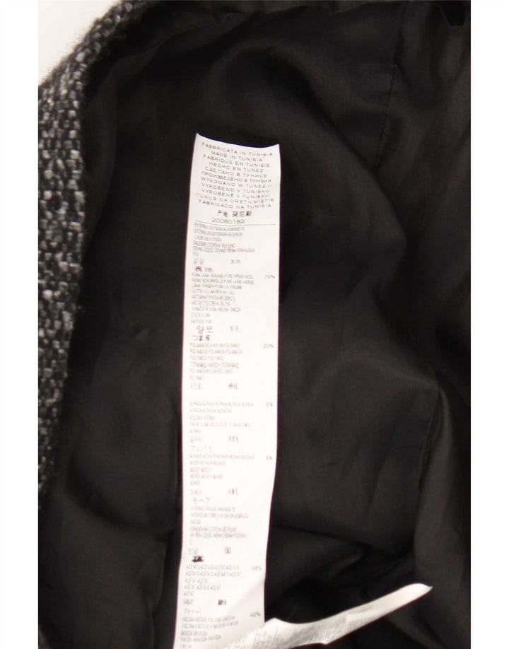 Benetton Vestido Recto Mujer UK 44 Lana Virgen Moteada Gris Medio