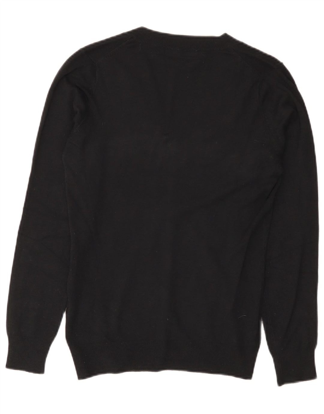 Zara - Jersey con cuello en V para mujer, talla 40, talla mediana, viscosa negra