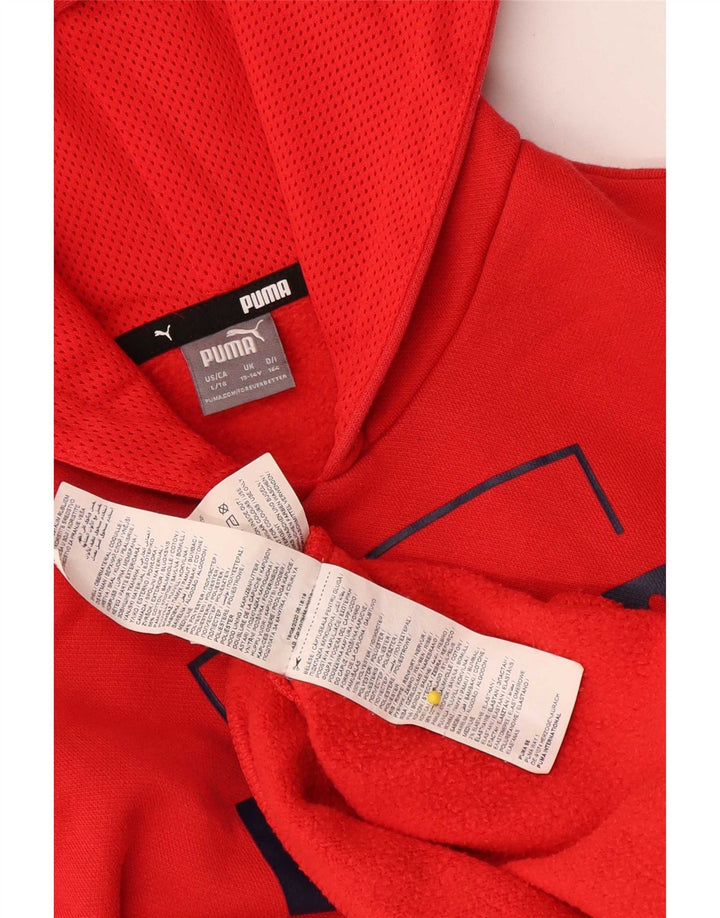 Puma Boys Graphic Sudadera con capucha Jumper 13-14 años Rojo Poliéster