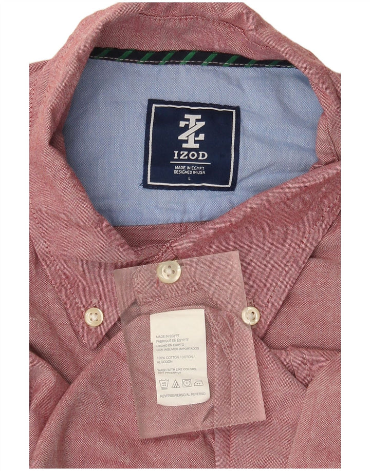IZOD Camisa Hombre Grande Granate Algodón