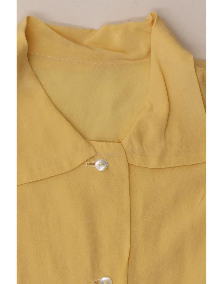 VINTAGE Womens Shirt Blouse UK 12 Medium Yellow Vintage Vintage and Second-Hand Vintage from Messina Hembry 