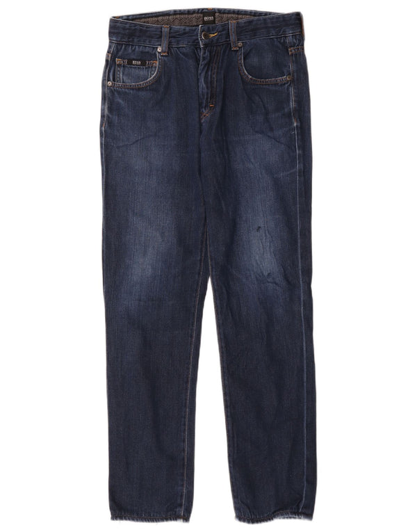 Hugo Boss Hombre Vaqueros rectos de corte regular W30 L29 Algodón azul