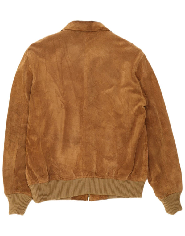 Sisley Chaqueta Bomber de Ante para Hombre UK 36 Small Brown