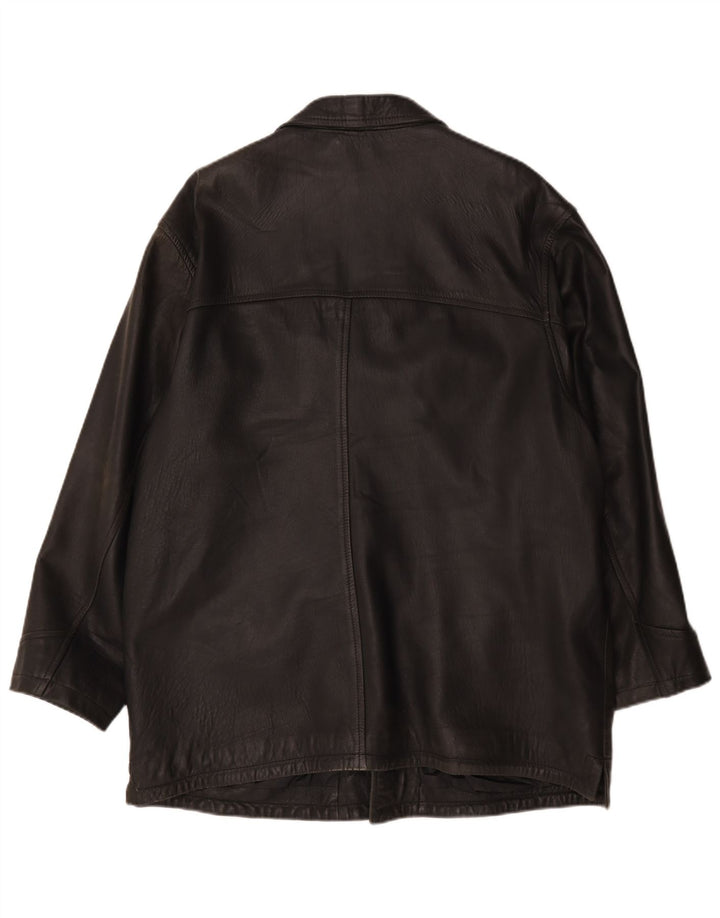 Maddox Chaqueta de cuero para hombre IT 56 3XL Cuero negro