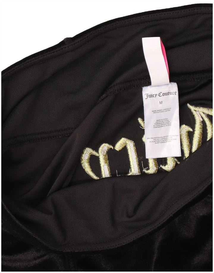 Juicy Couture Leggings de terciopelo gráficos para mujer UK 40 Mediano Poliéster negro