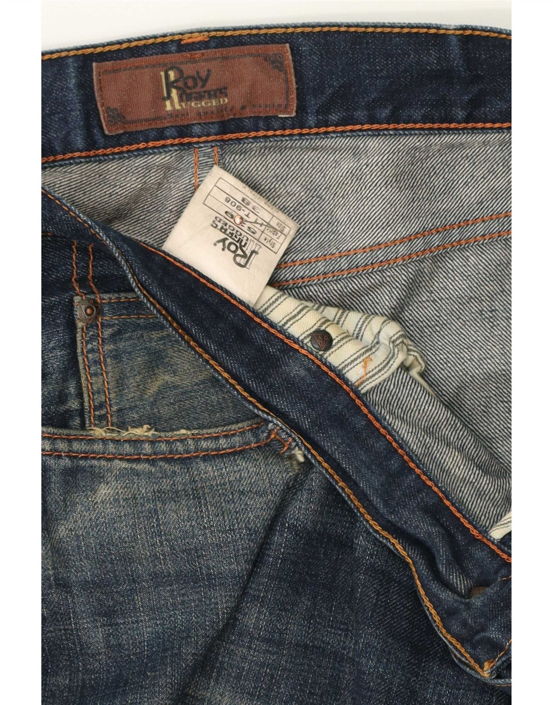 Roy Rogers Vaqueros ajustados desgastados para hombre W38 L34 Algodón azul