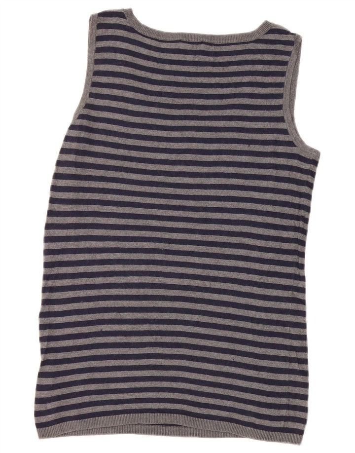 Phase Eight Camiseta sin mangas para mujer UK 40 Nylon a rayas gris medio