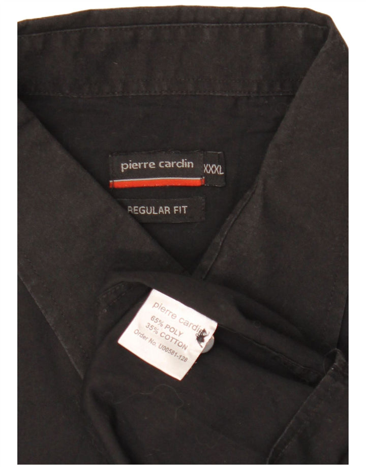 Pierre Cardin Camisa de manga corta para hombre de ajuste regular 3XL Poliéster negro